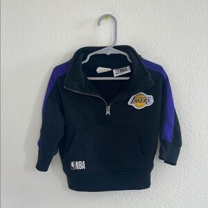 NBA Lakers Black and Purple Quarter-Zip Sweatshirt